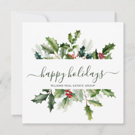 Cartão De Festividades Saudação Corporativa Mistura de Aquarela de Natal