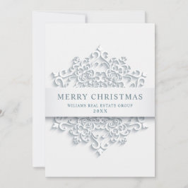 Cartão De Festividades Saudação Corporativa Moderna em Floco de Neve