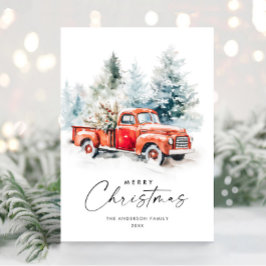 Cartão De Festividades Saudação da Árvore de Natal de Caminhão de Fazenda