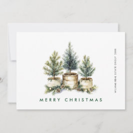 Cartão De Festividades Saudação da Companhia de Natal Elegante Pine Tree