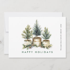 Cartão De Festividades Saudação da Companhia de Natal Elegante Pine Tree