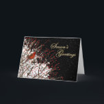 Cartão De Festividades Saudação da Época - Santo Berries/Cardeal Vermelho<br><div class="desc">Este cartão é ideal tanto para as empresas como para as saudações pessoais. Personalize o verso e faça dele ajustado seu propósito.</div>