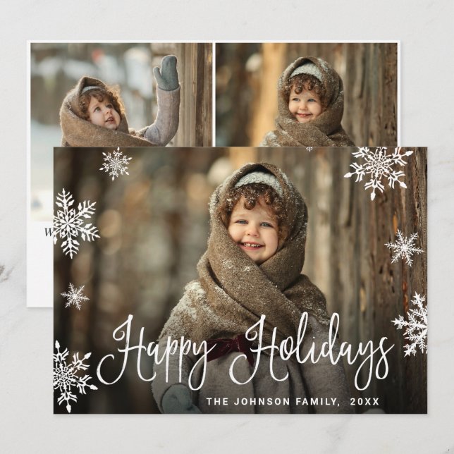 Cartão De Festividades Saudação da FOTO de Natal Moderna (Frente/Verso)