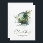 Cartão De Festividades Saudação da Ornação Verde do Natal Elegante<br><div class="desc">Pode entrar em contato comigo se precisar de ajuda ou de um novo item. Eu respondo em breve.</div>
