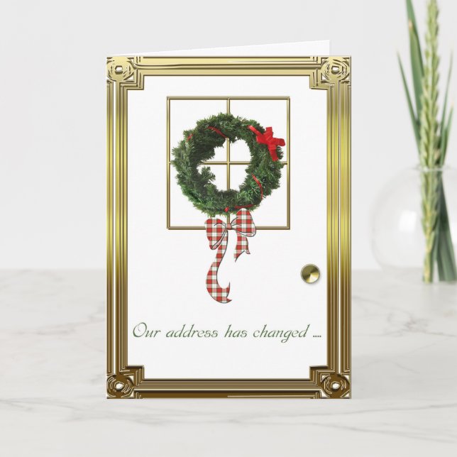 Cartão De Festividades Saudação de Alteração de Endereço de Natal (Frente)