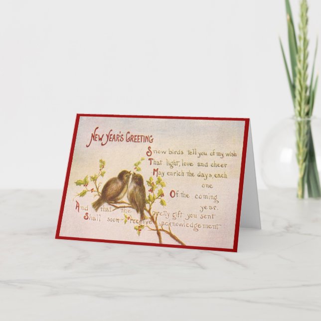 Cartão De Festividades Saudação de Ano Novo (Frente)