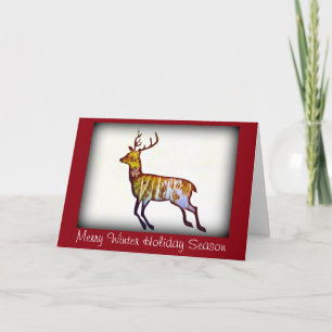 Cartão De Festividades Saudação de Ano Novo/Natal Branco
