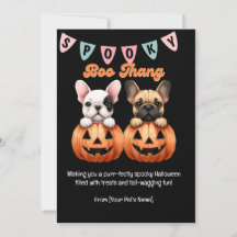 Saudação de Cachorro Bulldog Francês de Halloween