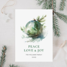 Saudação de Enfeite de Natal em Aquarela Elegante