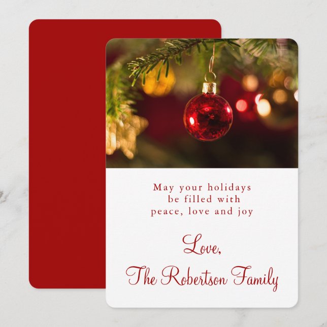 Cartão De Festividades Saudação de enfeites de natal (Frente/Verso)