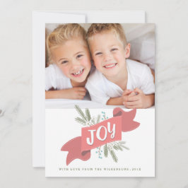 Cartão De Festividades Saudação de Foto de Natal Joy Holiday