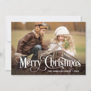 Cartão De Festividades Saudação de FOTO de Natal Moderno