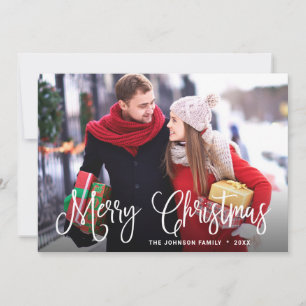 Cartão De Festividades Saudação de FOTO de Natal Moderno