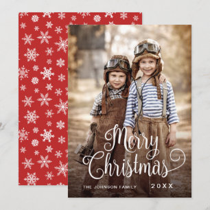 Cartão De Festividades Saudação de FOTO de Natal Moderno