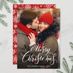 Cartão De Festividades Saudação de FOTO de Natal Moderno