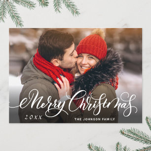 Cartão De Festividades Saudação de FOTO de Natal Moderno