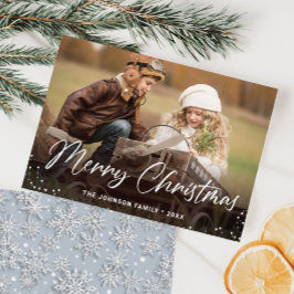 Cartão De Festividades Saudação de FOTO de Natal Moderno