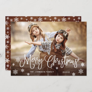 Cartão De Festividades Saudação de FOTO de Natal Moderno