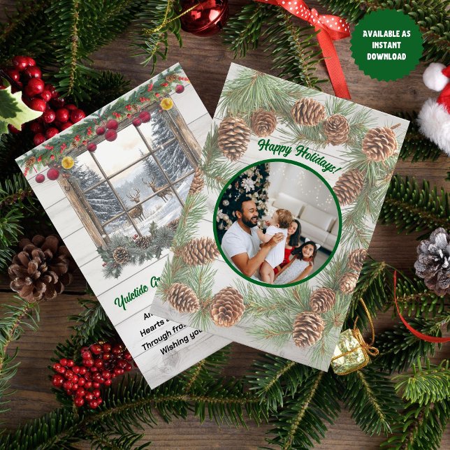 Cartão De Festividades Saudação de Foto de Natal Russo Yuletide (Criador carregado)