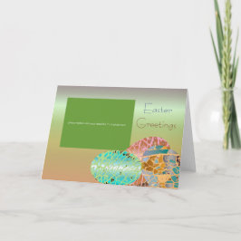 Cartão De Festividades Saudação de Foto de Páscoa Verde