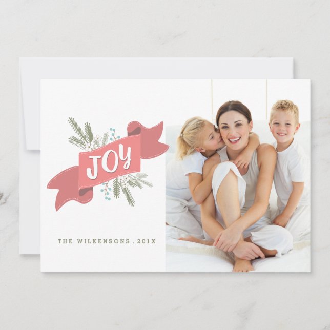 Cartão De Festividades Saudação de Foto do Banner de Natal (Frente)