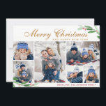 Cartão De Festividades Saudação de Holly Berry 6 PHOTO Collage<br><div class="desc">O Cartão de Férias de Natal Holly Berry 6 PHOTO Collage.</div>