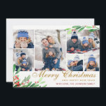 Cartão De Festividades Saudação de Holly Berry 6 PHOTO Collage<br><div class="desc">O Cartão de Férias de Natal Holly Berry 6 PHOTO Collage.</div>