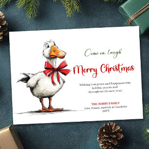 Cartão De Festividades Saudação de Humor Caprichoso do Ganso Bobo de Nata
