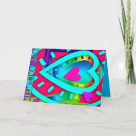 Cartão De Festividades Saudação de Namorados de Pop de Coração Aninhado