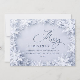Cartão De Festividades Saudação de Natal Corporativo para Flocos de Neve