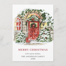 Cartão De Festividades Saudação de Natal da Casa Festiva
