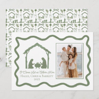 Cartão De Festividades Saudação de Natal da Natividade, Foto de Família d