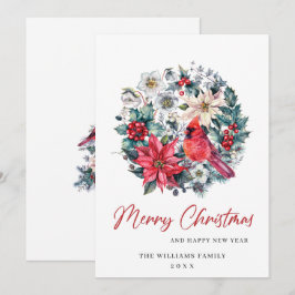 Cartão De Festividades Saudação de Natal de Pinho Elegante Minimalista