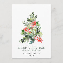 Cartão De Festividades Saudação de Natal de Pinho Elegante Minimalista