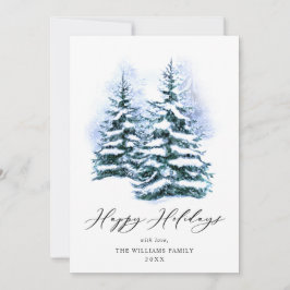 Cartão De Festividades Saudação de Natal de Pinho Elegante Minimalista