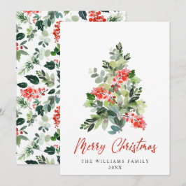 Cartão De Festividades Saudação de Natal de Pinho Elegante Minimalista