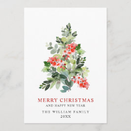 Cartão De Festividades Saudação de Natal de Pinho Elegante Minimalista