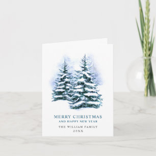 Cartão De Festividades Saudação de Natal de Pinho Elegante Minimalista
