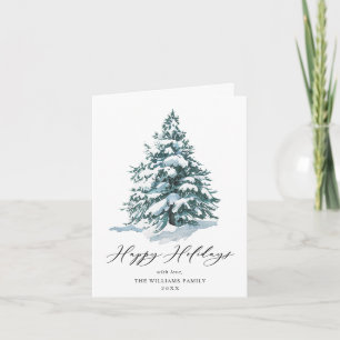 Cartão De Festividades Saudação de Natal de Pinho Elegante Minimalista