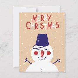 Cartão De Festividades Saudação de Natal do Boneco de Neve