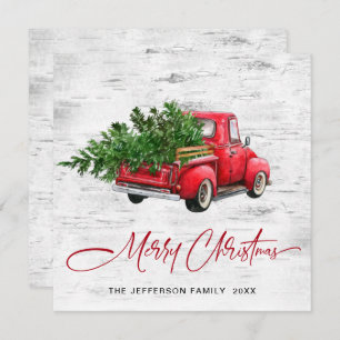 Cartão De Festividades Saudação de Natal do Caminhão da Fazenda Vermelha 