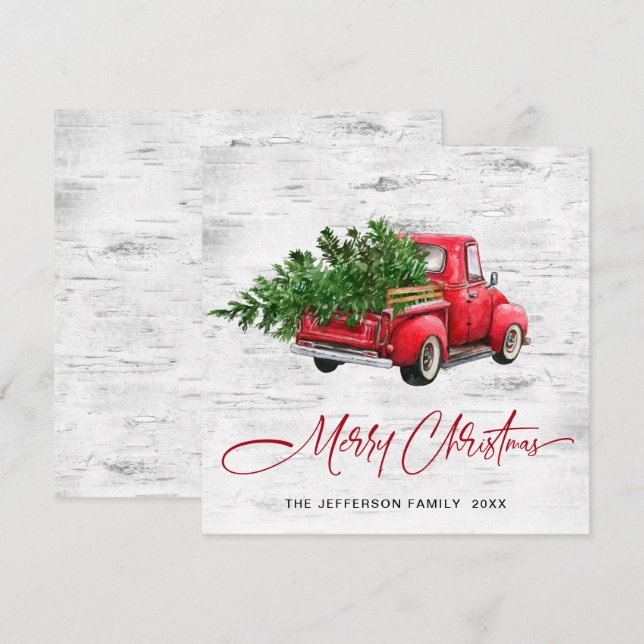 Cartão De Festividades Saudação de Natal do Caminhão da Fazenda Vermelha  (Frente/Verso)