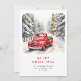 Cartão De Festividades Saudação de Natal do Caminhão da Fazenda Vermelha
