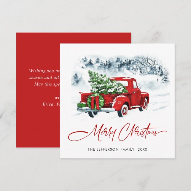 Cartão De Festividades Saudação de Natal do Caminhão da Fazenda Vermelha  (Frente/Verso)