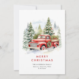 Cartão De Festividades Saudação de Natal do Caminhão da Fazenda Vermelha