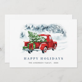 Cartão De Festividades Saudação de Natal do Caminhão da Fazenda Vermelha