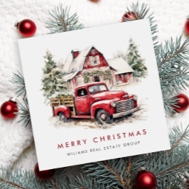 Cartão De Festividades Saudação de Natal do Caminhão da Fazenda Vermelha 