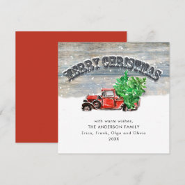 Cartão De Festividades Saudação de Natal do Caminhão da Fazenda Vermelha 