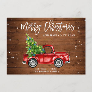 Cartão De Festividades Saudação de Natal do Caminhão Vermelho Russo Re
