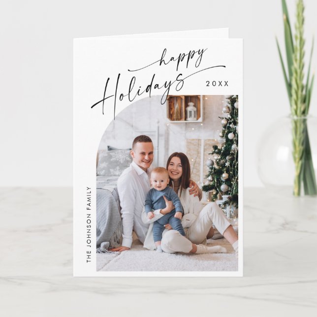 Cartão De Festividades Saudação de Natal do Elegante Na moda 6 FOTO (Frente)